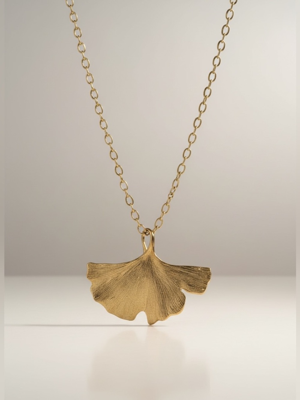 Ginkgo Leaf Pendant Necklace - Picture 2 of 9